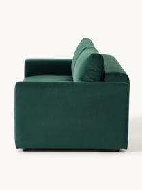 Samt-Schlafsofa Tasha (3-Sitzer) mit Stauraum, Bezug: Samt (100 % Polyester) De, Gestell: Massives Kiefernholz, Spe, Füße: Kunststoff Dieses Produkt, Samt Dunkelgrün, B 235 x T 100 cm