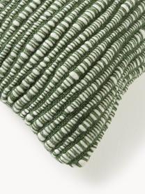 Funda de cojín de lana bordada Jaira, Parte superior: 76% lana (RWS-certificado, Parte trasera: 100% algodón, Verde, An 50 x L 50 cm
