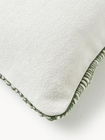 Copricuscino in lana ricamato Jaira, Retro: 100% cotone, Verde, Larg. 50 x Lung. 50 cm
