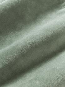 Copricuscino in velluto ricamato con frange Onyx, Frange: poliestere, Verde salvia, verde scuro, Larg. 40 x Lung. 40 cm