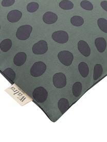 Bavlněné povlečení Spots and Dots, Tmavě zelená, černá, 135 x 200 cm + 1 polštář 80 x 80 cm