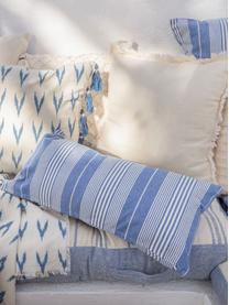 Poszewka na poduszkę Cala, 100% bawełna, Niebieski, biały, S 45 x D 45 cm