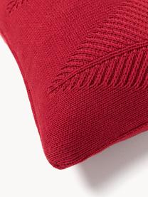 Housse de coussin en coton avec motif hivernal Beryl, 100 % coton, Rouge, larg. 30 x long. 50 cm