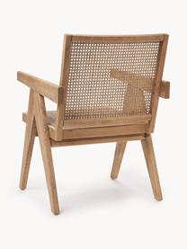 Loungefauteuil Sissi met Weens vlechtwerk, Frame: massief eikenhout, Zitvlak: rotan, Licht eikenhout, B 58 x D 66 cm