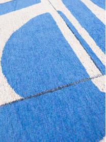 Teppich Campanula mit grafischem Muster, 100 % Polyester, Blau, Cremeweiß, B 80 x L 150 cm (Größe XS)