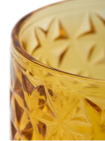 Vasos de colores con relive Geometrie, 6 uds., Vidrio, Multicolor transparente, Ø 8 x Al 10 cm, 240 ml