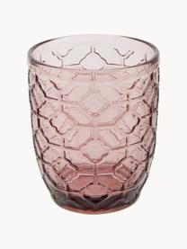 Vasos de colores con relive Geometrie, 6 uds., Vidrio, Multicolor transparente, Ø 8 x Al 10 cm, 240 ml