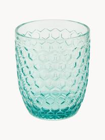 Vasos de colores con relive Geometrie, 6 uds., Vidrio, Multicolor transparente, Ø 8 x Al 10 cm, 240 ml