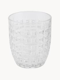 Waterglazen Geometrie met structuurpatroon, set van 6, Glas, Meerkleurig, transparant, Ø 8 x H 10 cm, 240 ml