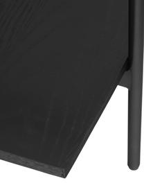 Couchtisch Valentina mit Glasplatte, Tischplatte: Glas, Ablagefläche: Mitteldichte Holzfaserpla, Gestell: Metall, pulverbeschichtet, Eschenholz, schwarz lackiert, B 100 x T 53 cm