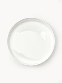 Porcelánové plytké taniere Nessa, 4 ks, Vysokokvalitný porcelán, Lomená biela, lesklá, Ø 26 cm