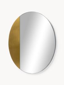 Specchio da parete con decoro Enjo, Superficie dello specchio: lastra di vetro, Retro: pannello di fibra a media, Struttura: metallo, Dorato, Ø 55 cm