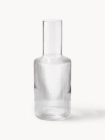 Carafe striée soufflée bouche Ripple, 1 L, Verre, soufflé bouche, Transparent, haute brillance, 1 L