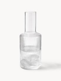 Caraffa in vetro soffiato millerighe Ripple, 1 L, Vetro soffiato, Trasparente lucido, 1 L