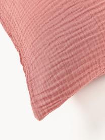 Poszewka na poduszkę z muślinu bawełnianego Odile, Brudny różowy, S 40 x D 80 cm