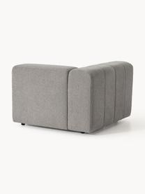 Modulo angolare in bouclé Lena, Rivestimento: bouclé (93% poliestere, 6, Struttura: legno di faggio, truciola, Piedini: plastica, Bouclé grigio, Larg. 106 x Prof. 106 cm, angolo a sinistra