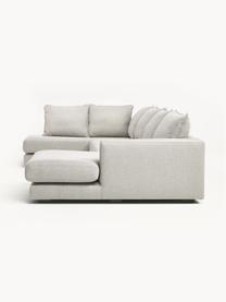 Narożna sofa modułowa Tribeca, Tapicerka: 100% poliester Dzięki tka, Stelaż: lite drewno sosnowe z cer, Nogi: lite drewno sosnowe z cer, Jasnoszara tkanina, S 356 x G 195 cm, lewostronna