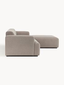 Ecksofa Melva (4-Sitzer), Bezug: 100 % Polyester Der hochw, Gestell: Massives Kiefernholz, Spa, Füße: Kunststoff Dieses Produkt, Webstoff Taupe, B 319 x T 195 cm, Eckteil links