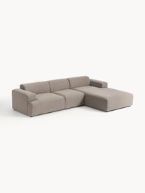 Sofá rinconera Melva (4 plazas), Tapizado: 100% poliéster Alta resis, Estructura: madera de pino maciza, ce, Patas: plástico Este producto es, Tejido gris pardo, An 319 x F 195 cm, chaise longue izquierda