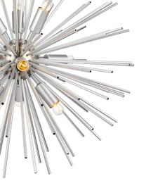 Grote design hanglamp Soleil, Baldakijn: gecoat metaal, Zilverkleurig, Ø 57 cm
