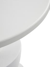Tavolino rotondo Brandford, Ferro verniciato a polvere, Bianco, Ø 41 x Alt. 50 cm