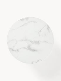 Runder Couchtisch Antigua mit Glasplatte in Marmor-Optik, Tischplatte: Glas, matt bedruckt, Gestell: Stahl, pulverbeschichtet, Marmor-Optik Weiss, Schwarz, Ø 80 cm