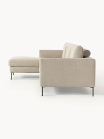 Ecksofa Cucita (4-Sitzer), Bezug: Webstoff (100% Polyester), Gestell: Massives Kiefernholz, Webstoff Beige, B 302 x T 163 cm, Eckteil links