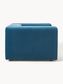 Fauteuil en velours Lena, Velours bleu pétrole, larg. 134 x prof. 106 cm