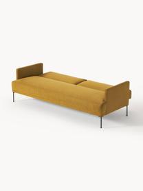 Sofá cama Fluente (3 plazas), Tapizado: 100% poliéster Alta resis, Estructura: madera de pino maciza, Patas: metal con pintura en polv, Tejido ocre, An 220 x F 88 cm