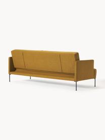 Sofá cama Fluente (3 plazas), Tapizado: 100% poliéster Alta resis, Estructura: madera de pino maciza, Patas: metal con pintura en polv, Tejido ocre, An 220 x F 88 cm