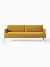 Sofa rozkładana Fluente (3-osobowa), Tapicerka: 100% poliester Dzięki tka, Stelaż: lite drewno sosnowe, Nogi: metal malowany proszkowo , Ochrowa tkanina, S 220 x G 88 cm