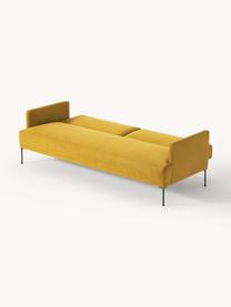 Sofa rozkładana Fluente (3-osobowa), Tapicerka: 100% poliester Dzięki tka, Stelaż: lite drewno sosnowe, Nogi: metal malowany proszkowo , Ochrowa tkanina, S 220 x G 88 cm