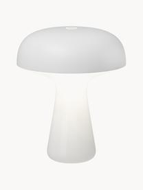 Lampada da tavolo piccola a LED con luce regolabile My T, Struttura: vetro, Paralume: alluminio rivestito, Bianco, Ø 20 x Alt. 25 cm