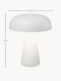 Lampada da tavolo piccola a LED con luce regolabile My T, Struttura: vetro, Paralume: alluminio rivestito, Bianco, Ø 20 x Alt. 25 cm