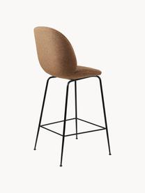 Barová stolička z vlny Beetle, Vlna terakotová, čierna matná, Š 54 x V 108 cm