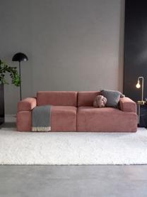 Cord-Sofa Melva (3-Sitzer) in Rosa, Bezug: Cord (92% Polyester, 8% P, Gestell: Massives Kiefernholz, Spa, Cord Rosa, B 240 x T 101 cm