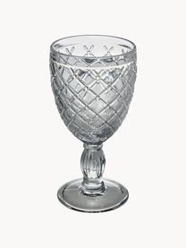 Copa de vino Rombi, 6 uds., Vidrio, Tonos turquesas y lilas transparente, Ø 9 x Al 17 cm, 280 ml