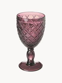 Copa de vino Rombi, 6 uds., Vidrio, Tonos turquesas y lilas transparente, Ø 9 x Al 17 cm, 280 ml