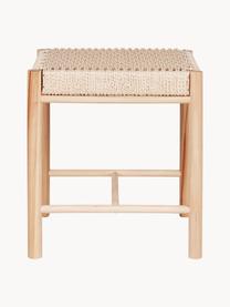 Hocker Abano aus Pappelholz, Pappelholz, Papiergeflecht, Pappelholz, Hellbeige, B 42 x H 47 cm