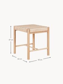 Stolička z topolového dřeva Abano, Topolové dřevo, papírová sňůra, Topolové dřevo, světle béžová, Š 42 cm, V 47 cm