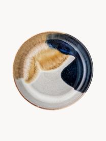 Saladier artisanal avec dégradé Jules, Grès cérame, Tons beiges et bleu, Ø 25 x haut. 7 cm, 2 L