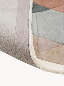 Handgetufteter Designteppich Freya aus Wolle, Flor: 95 % Wolle, 5 % Viskose, Bunt, B 140 x L 200 cm (Grösse S)