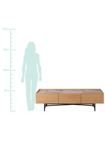 TV-Lowboard Carare mit Oberfläche in Marmoroptik, Korpus: Mitteldichte Holzfaserpla, Füße: Metall, beschichtet, Platte: Mitteldichte Holzfaserpla, Braun, Schwarz, Weiß, marmoriert, 160 x 45 cm