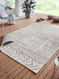 Tapis réversible intérieur-extérieur à imprimés gris/crème Biri, Polypropylène, Gris, blanc crème, larg. 160 x long. 230 cm (taille M)