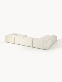 Divano componibile Lennon, Rivestimento: 100% poliestere Con 115.0, Struttura: legno di pino massiccio, , Piedini: plastica Questo prodotto , Tessuto bianco latte, Larg. 418 x Prof. 269 cm, chaise longue a sinistra