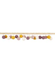 LED lichtslinger Colorain, 378 cm, 20 lampions, Lampions: polyester, Wit, geel, poederroze, oudroze, L 378 cm