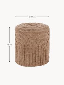 Hocker Erika mit getufteter Oberfläche, Bezug: 100 % Baumwolle, Webstoff Nougat, Ø 44 x H 46 cm