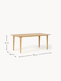 Eettafel Archie van eikenhout, verschillende formaten, Massief eikenhout, geolied, FSC-gecertificeerd, Eikenhout, geolied, B 180 x D 90 cm