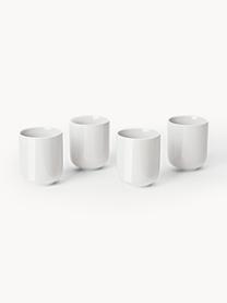 Tazas de porcelana Nessa, 4 uds., Porcelana dura de alta calidad esmaltada, Off White brillante, Ø 8 x Al 10 cm, 200 ml