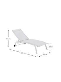 Tumbona con ruedas Sun, Estructura: aluminio recubierto, Superficie: textilene, Blanco, An 188 x F 64 cm